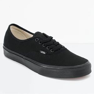 All black Vans skate shoes